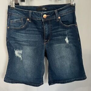 1822 Denim Distressed Jean Shorts Womens Size 6 Medium Wash Casual